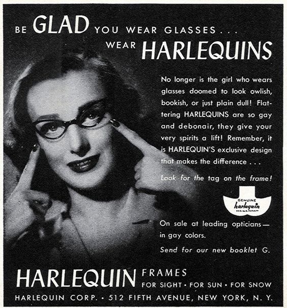 Harlequin Glasses Ad