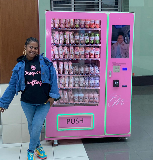 Emani Milan and vending machine